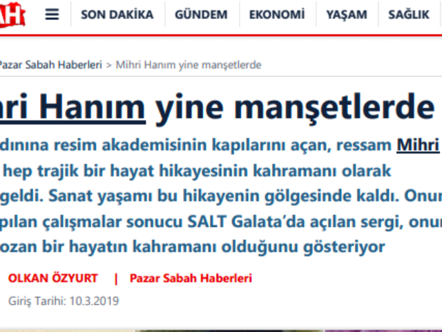 Mihri Hanım in the Headlines, Again