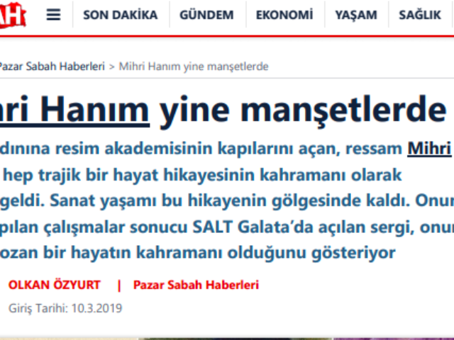 Mihri Hanım Yine Manşetlerde