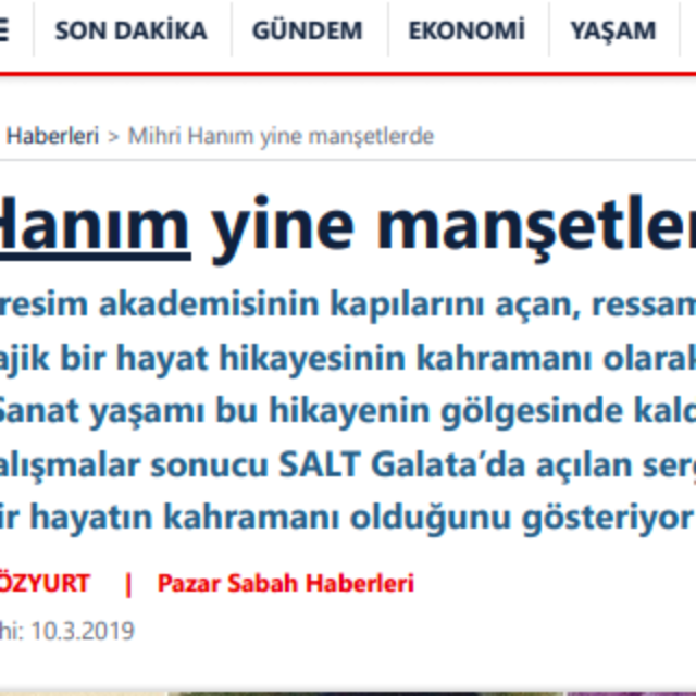 Mihri Hanım Yine Manşetlerde